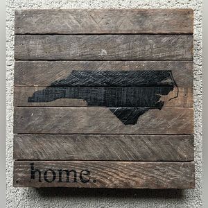 Wooden square home decor- state of nc